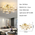 DecorBites™ Gold Branches Chandelier with Porcelain Leaves Pendant Light - Luxury Living room Decor