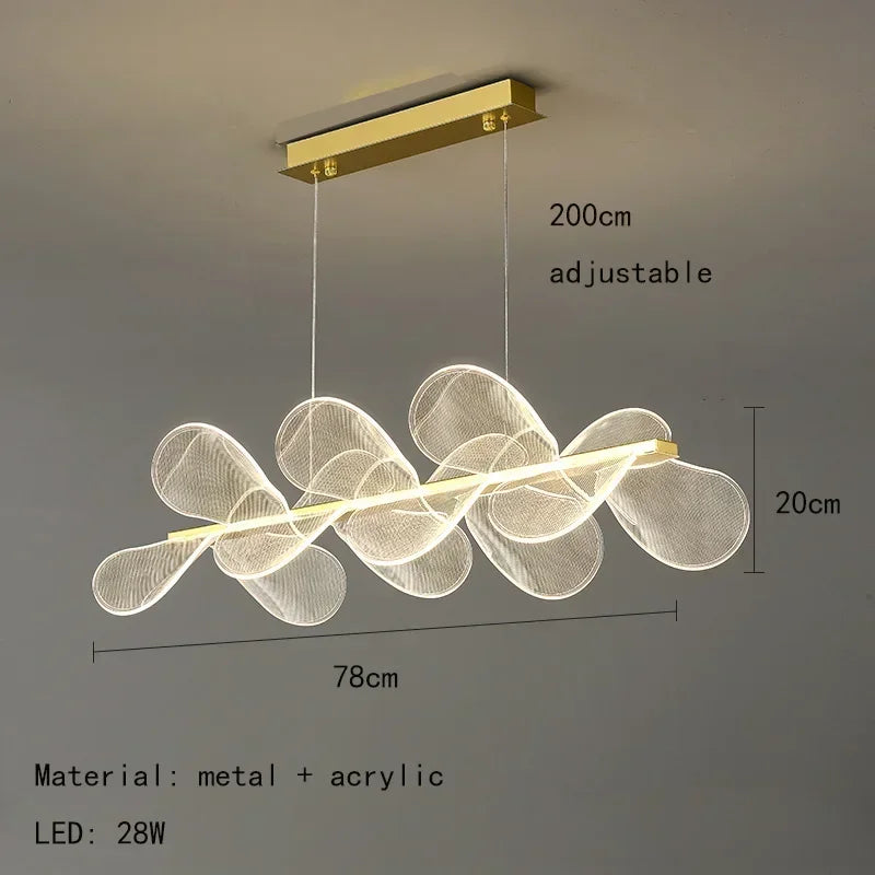 DecorBites™ LED Flower Chandelier: Luxury Acrylic Pendant for Modern Living, Bedroom & Kitchen