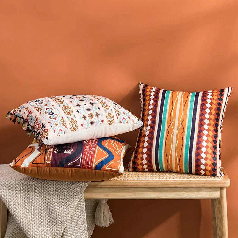 DecorBites™ Abstract Geometric Cushion Cover 45x45cm for Sofa & Bedroom Decoration