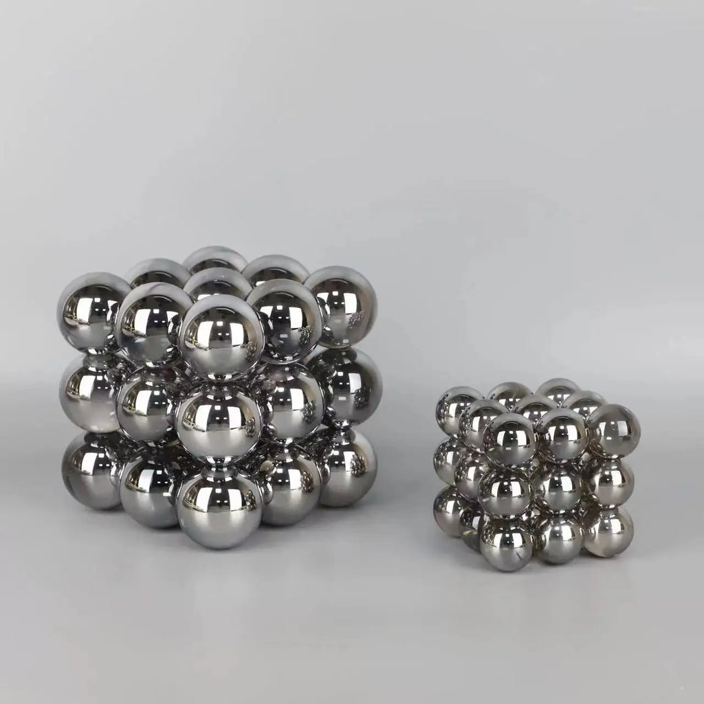 DecorBites™ Geometric Crystal Glass Ball Stack Blocks Home Decoration