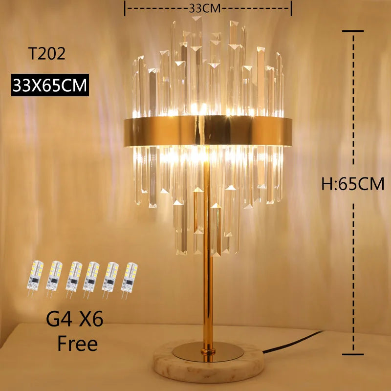 DecorBites™ Crystal Gold Floor Lamp for Bedroom & Living Room - Modern Luxury LED Light