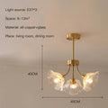 DecorBites™ Glass Flower Chandelier Ceiling Light for Bedroom Living Room Hallway Kitchen