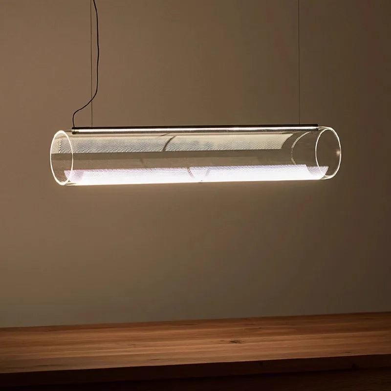 DecorBites™ Clear Glass Cylinder Chandelier | Modern Indoor Suspension Light