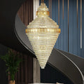 DecorBites™ Elegant Duplex Crystal Chandelier Spiral Staircase High Living Room Light