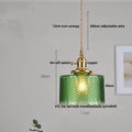 DecorBites™ Green Glass LED Pendant Light: Nordic Modern Hanging Lamp for Dining & Bedroom