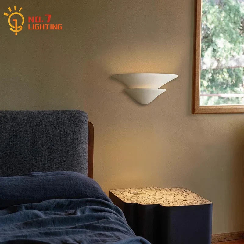 DecorBites™ Cream Wind LED Gypsum Wall Lamp - Semi-round Umbrella Design