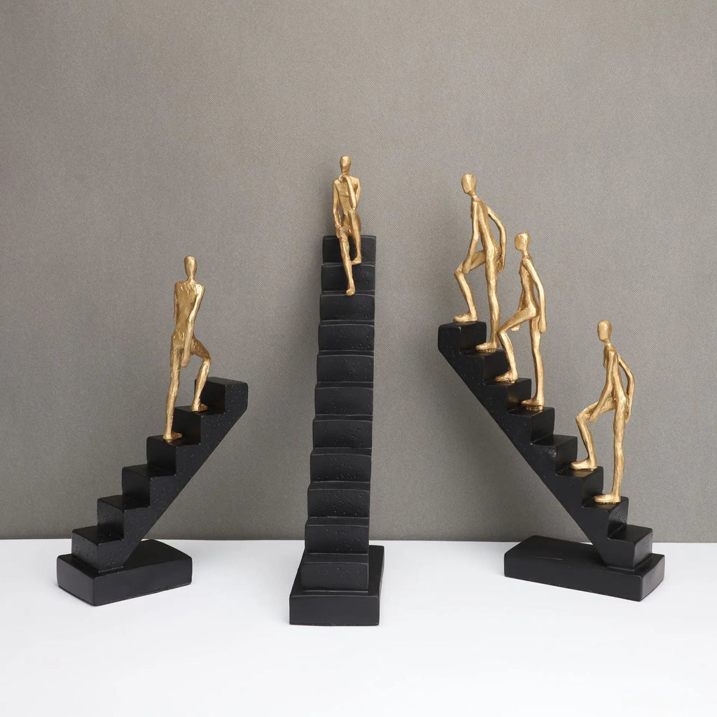DecorBites™ Golden Man Climber Staircase Abstract Sculpture Home Decor Ornaments