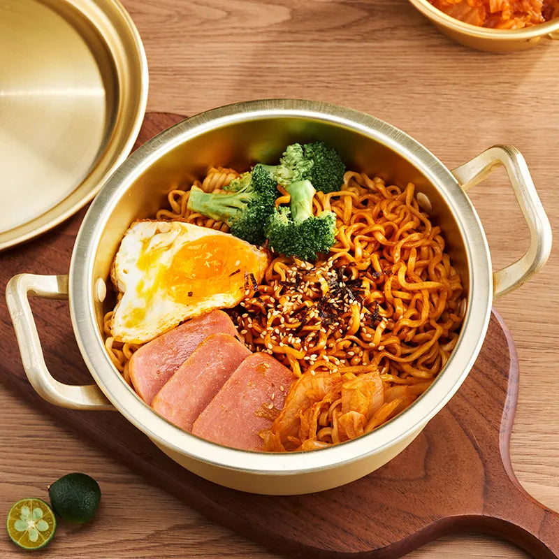 DecorBites™ Korean Ramen Noodle Cooker Pot Hot Cooking Instant Stew Lid Pan Stockpot