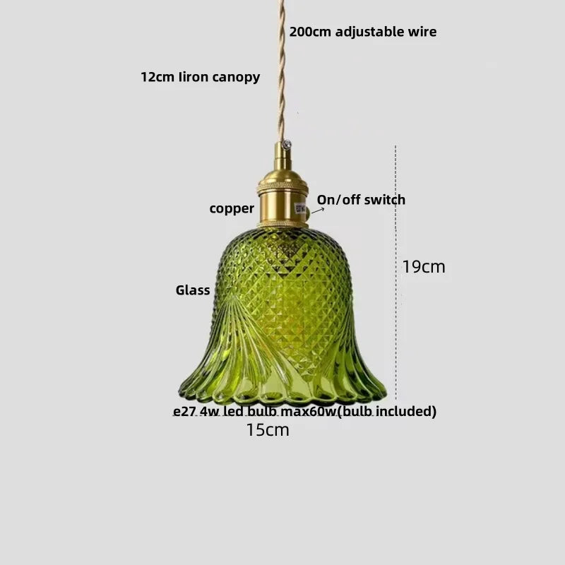DecorBites™ Copper Glass LED Pendant Light - Modern Adjustable Hanging Fixture for Home deco