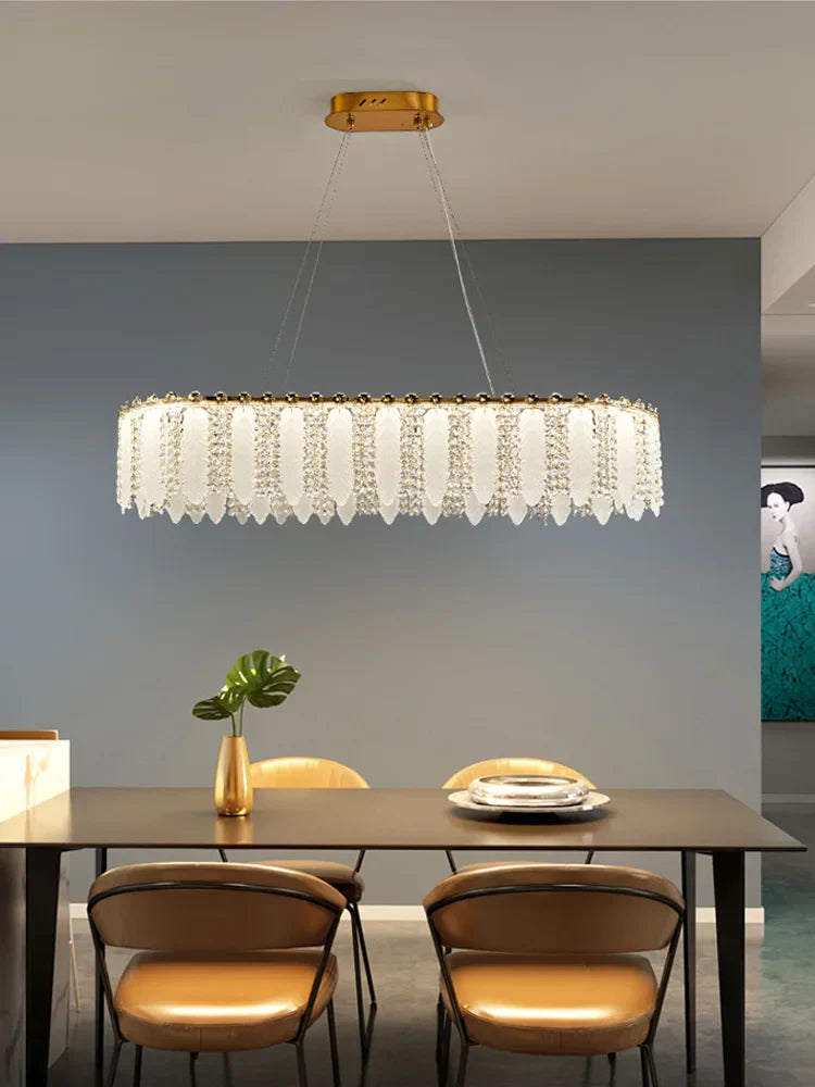 DecorBites™ French Cream Wind Crystal Chandelier 2024 - Modern & Romantic Lighting for Living, Bedroom, Dining