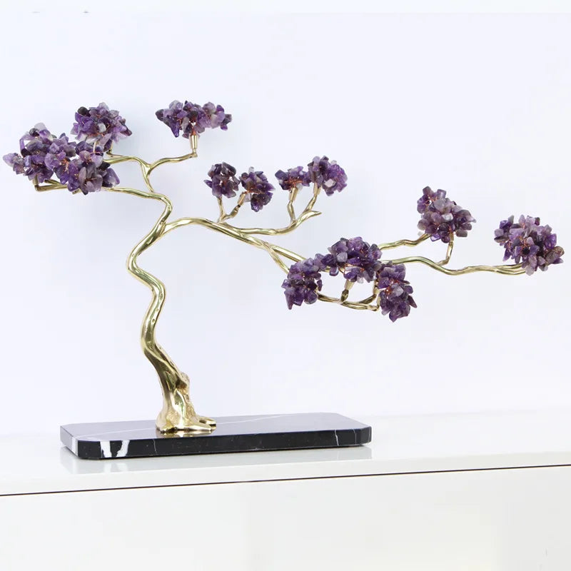 DecorBites™ Crystal & Brass Decorative Sculpture figurines for Room Decoration