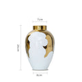 DecorBites™ Gold & White Ceramic Vase for Stylish Home Décor and Flower Display