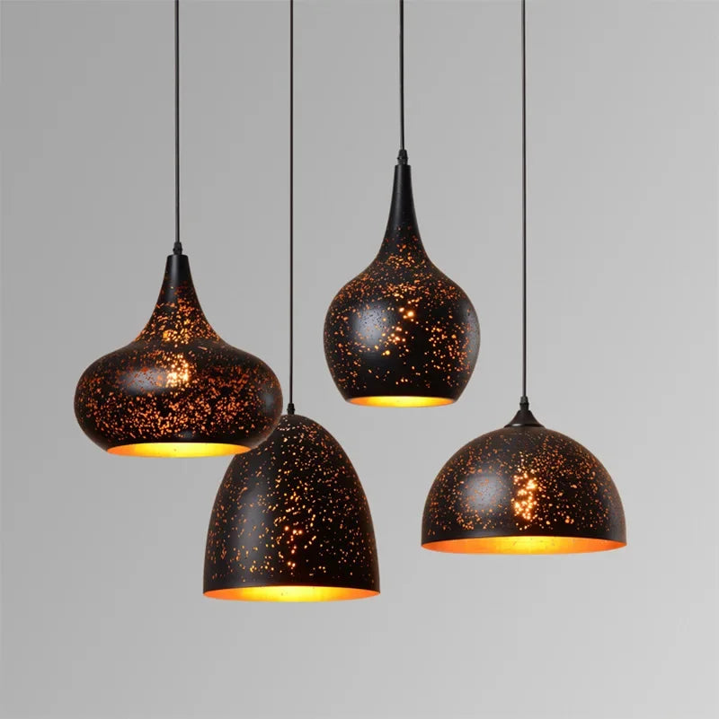 DecorBites™ Etched Iron Chandelier Pendant Light Fixture for Dining and Living Room