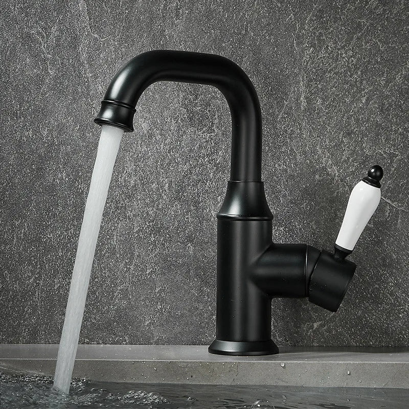 DecorBites™ Brushed Gold Basin Faucet Deck Mounted Sink Tap Hot Cold Chrome Brass