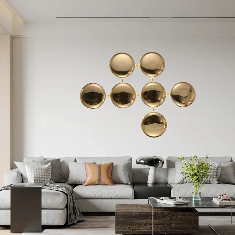 DecorBites™ Italian 2025 Glossy Gold LED Wall Sconces - Modern Home Decor