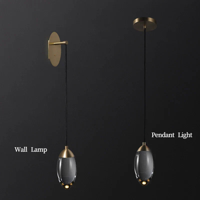 DecorBites™ Crystal LED Wall Light: Elegant Copper Lighting for Bedroom, Living Room, Staircase