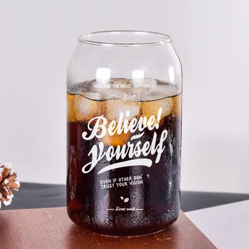 DecorBites™ 574ML Large Can Shape Beer Glass Cup, Durable Borosilicate Glass Drinkware