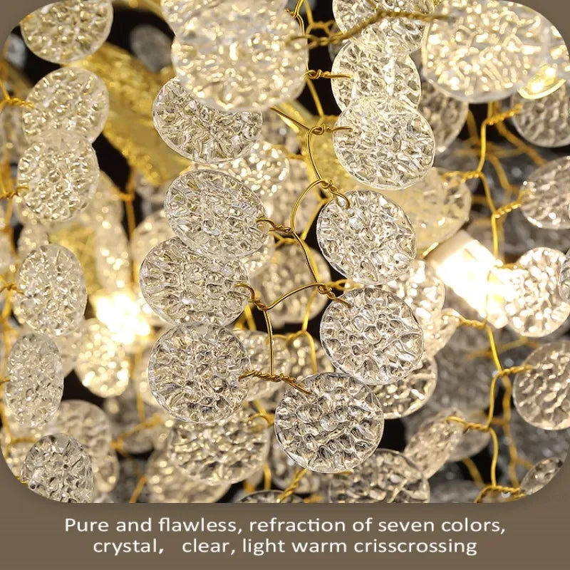DecorBites™ Gold Money Tree Crystal Chandelier for Bedroom Living Dining Room Luxury Lighting