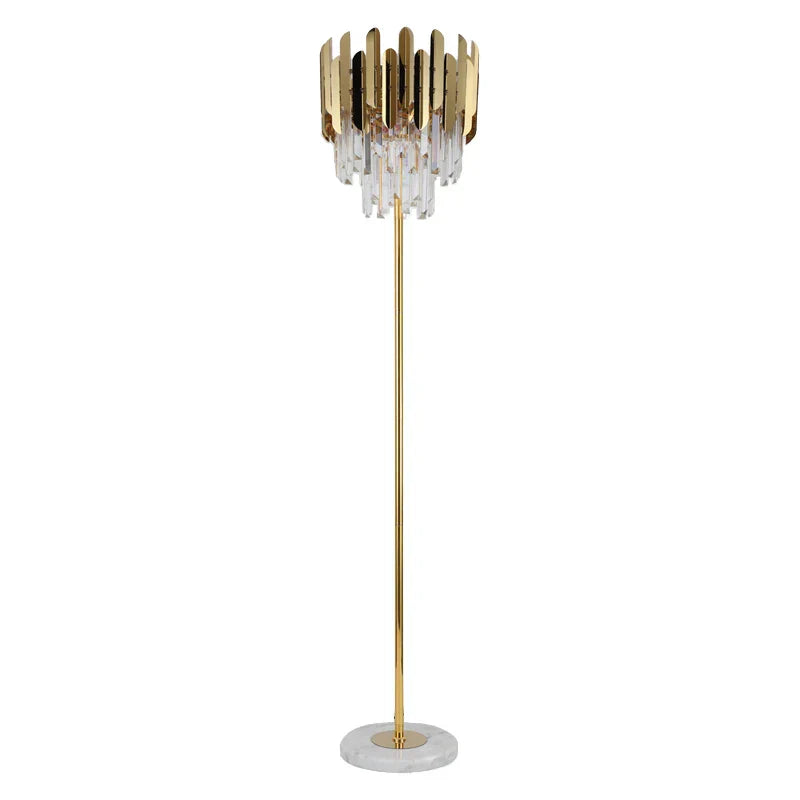 DecorBites™ Crystal Gold Floor Lamp for Bedroom & Living Room - Modern Luxury LED Light