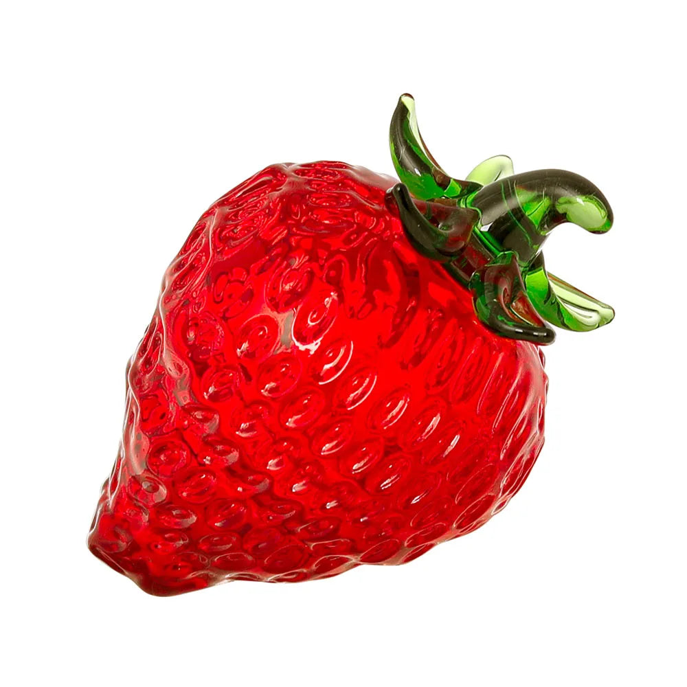 DecorBites™ Glass Red Strawberry Figurine Crystal Fruit Miniature Ornament Decor