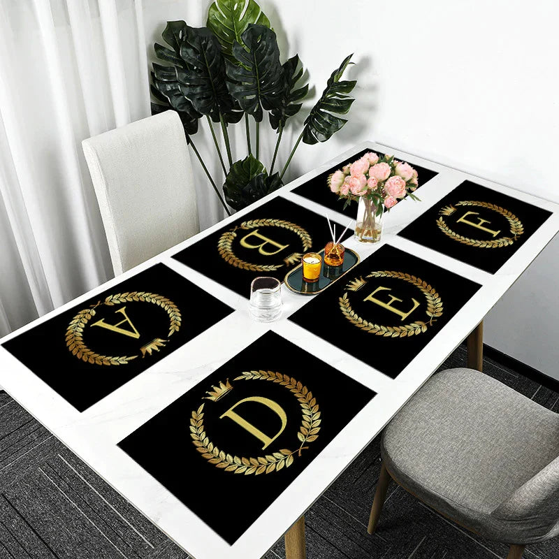 DecorBites™ Kitchen Table Mats Set of 4, 42*32cm, Cotton Linen Coasters for Dining Home Decor