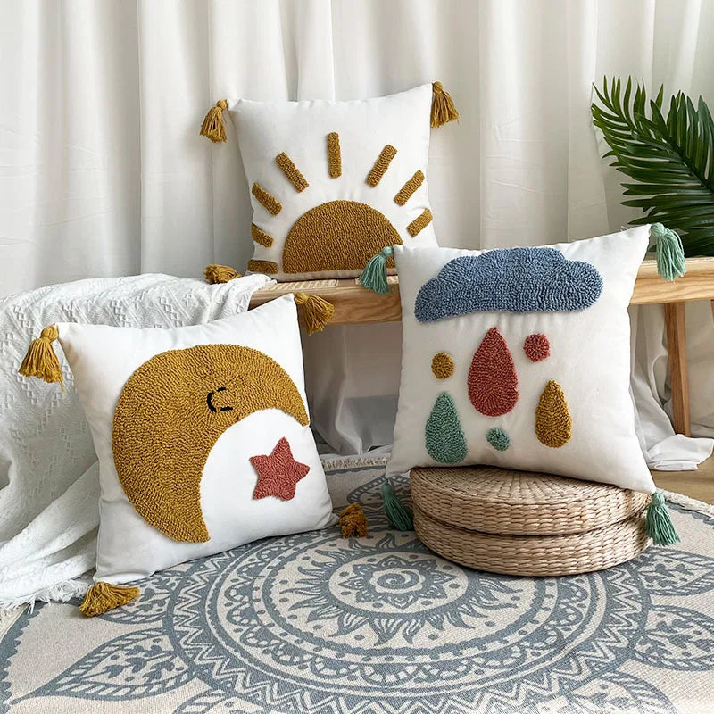 DecorBites™ Embroidered Decorative Pillowcases 45x45 - Sofa Cushions Covers & Home Decor