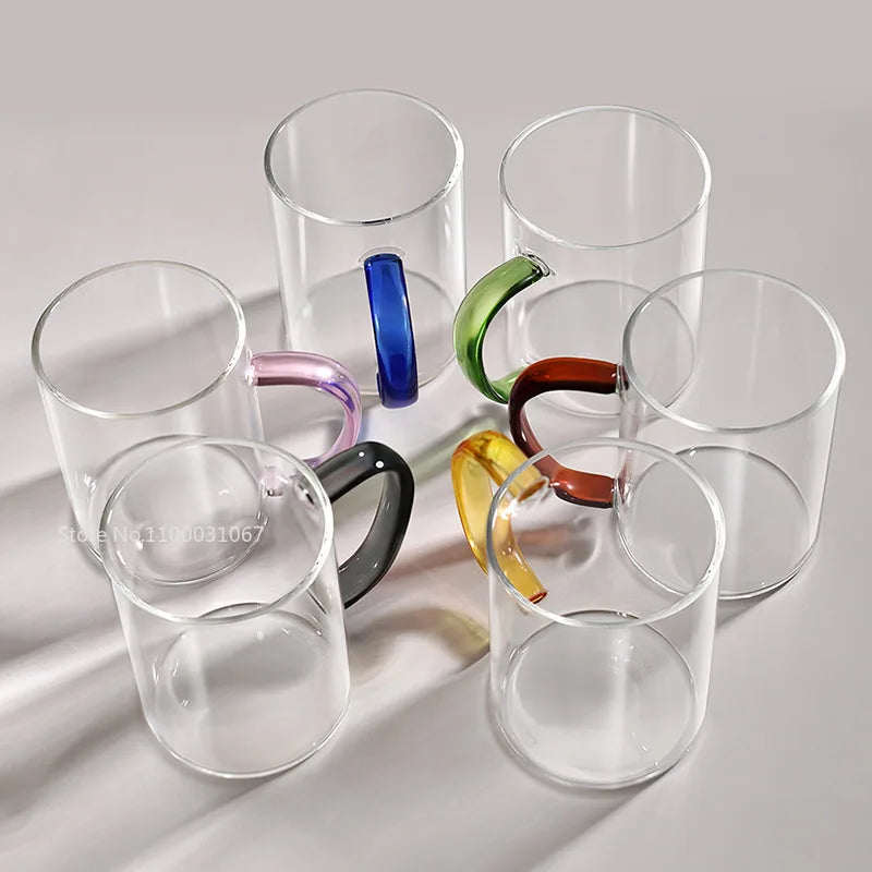 DecorBites™ Heat-Resistant Glass Cup with Handle for Drinks - Home Essential
