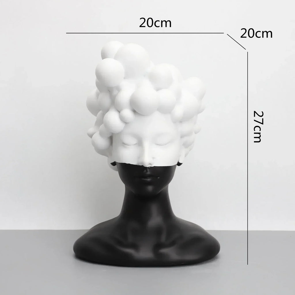 DecorBites™ Abstract Woman Figurine Resin Sculpture Home Decor Human Head Statue
