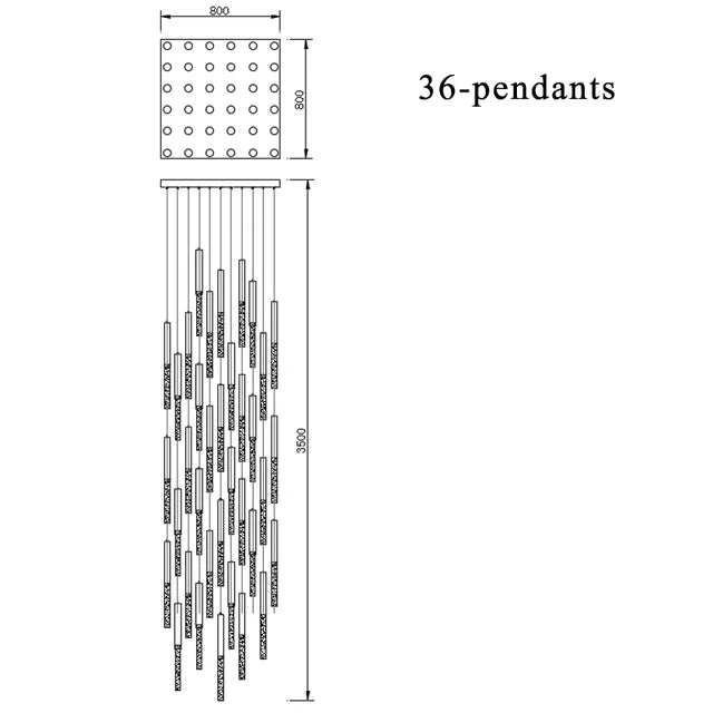 DecorBites™ Crystal LED Chandelier for Staircase & Living Room