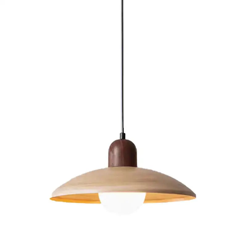 DecorBites™ Japanese Wooden Stone Chandelier Pendant Light, Wabi-Sabi Style Yellow Cavity-Stone Lamp