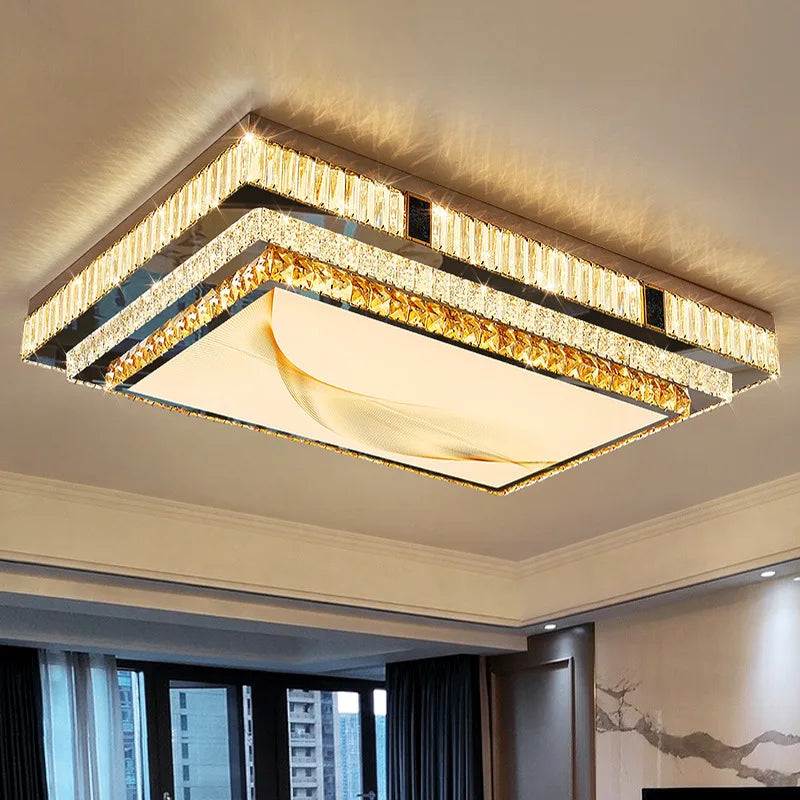 DecorBites™ Gold Crystal Ceiling Lights for Modern Home Decor