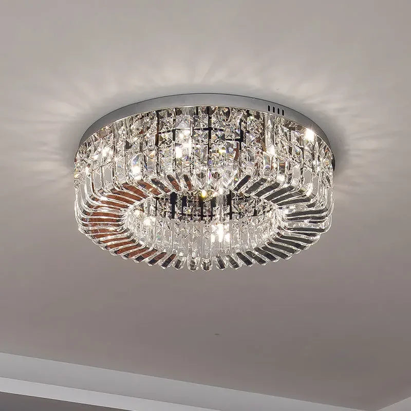 DecorBites™ Crystal Ceiling Chandelier: Luxury LED Pendant Light for Elegant Interiors