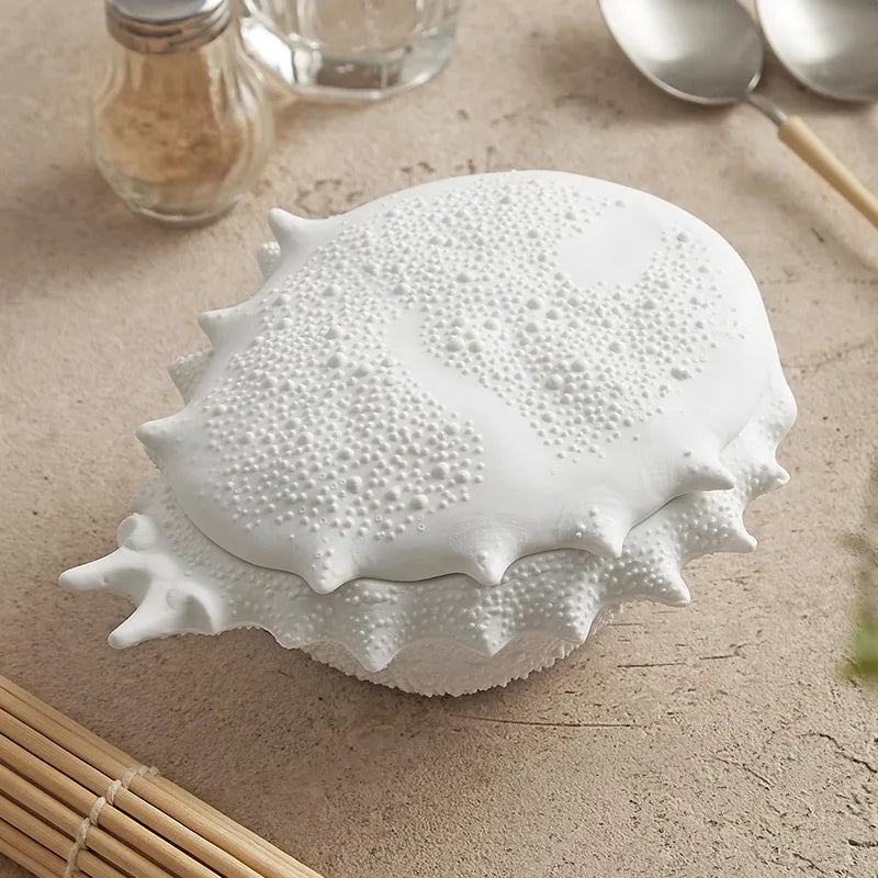 DecorBites™ Crab-Shaped Ceramic Soup Bowl with Lid - Specialty Tableware for Restaurants