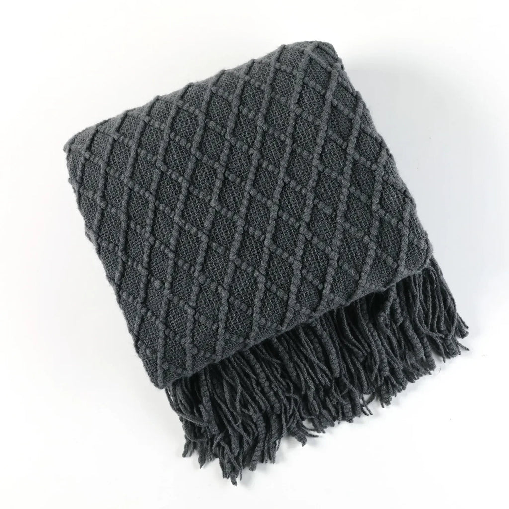 DecorBites™ Knitted Pineapple Grid Throw Blanket - Nordic Sofa Blanket for Home Decor