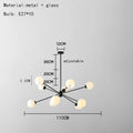 DecorBites™ Glass Chandelier with Metal Frame for Parlor, Dining Room, and Bedroom Lighting