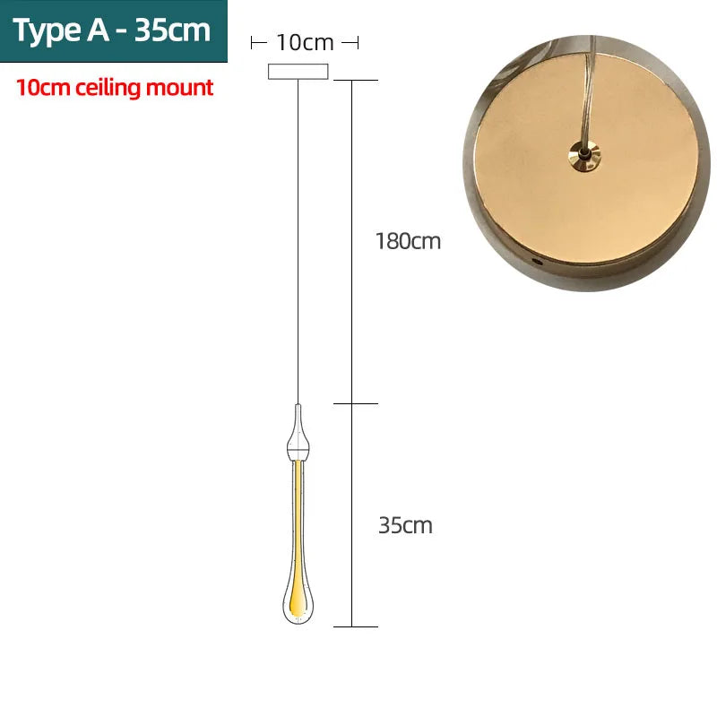 DecorBites™ Crystal Water Drop Chandeliers: Modern Luxury LED Lighting for Bedroom, Bar & Decor