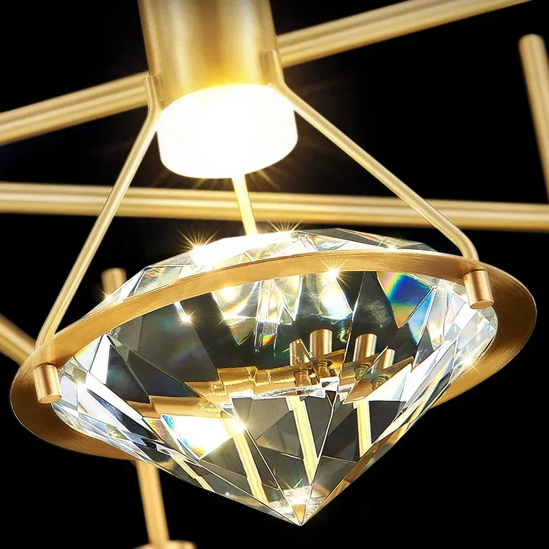 DecorBites™ Diamond Crystal Wall Lamp Luxury Nordic Modern Living Room Lighting