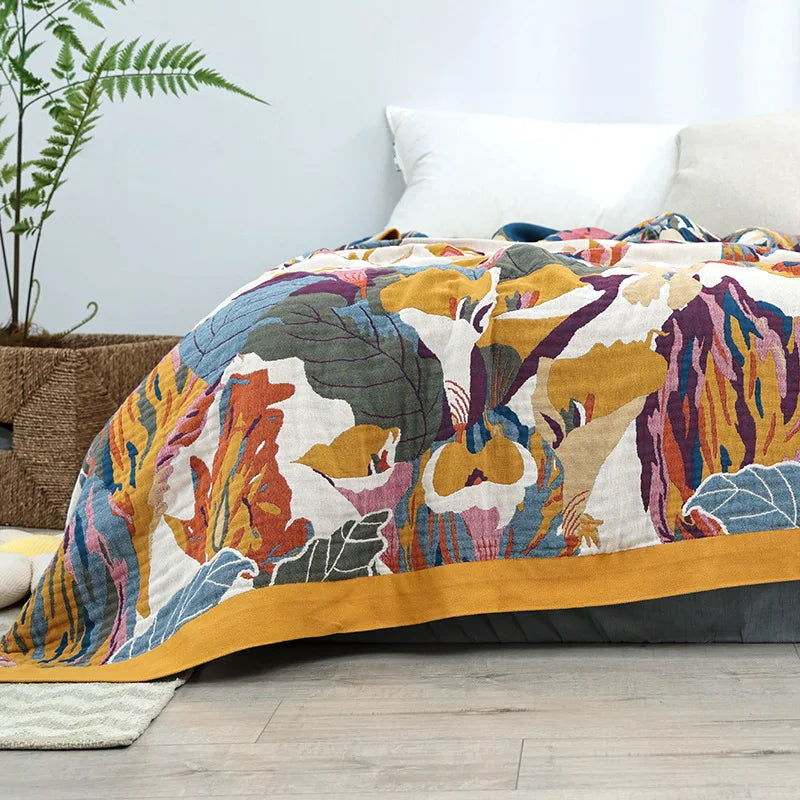 DecorBites™ Cotton Gauze Air-Conditioning Blanket - Luxury European Leisure Blanket