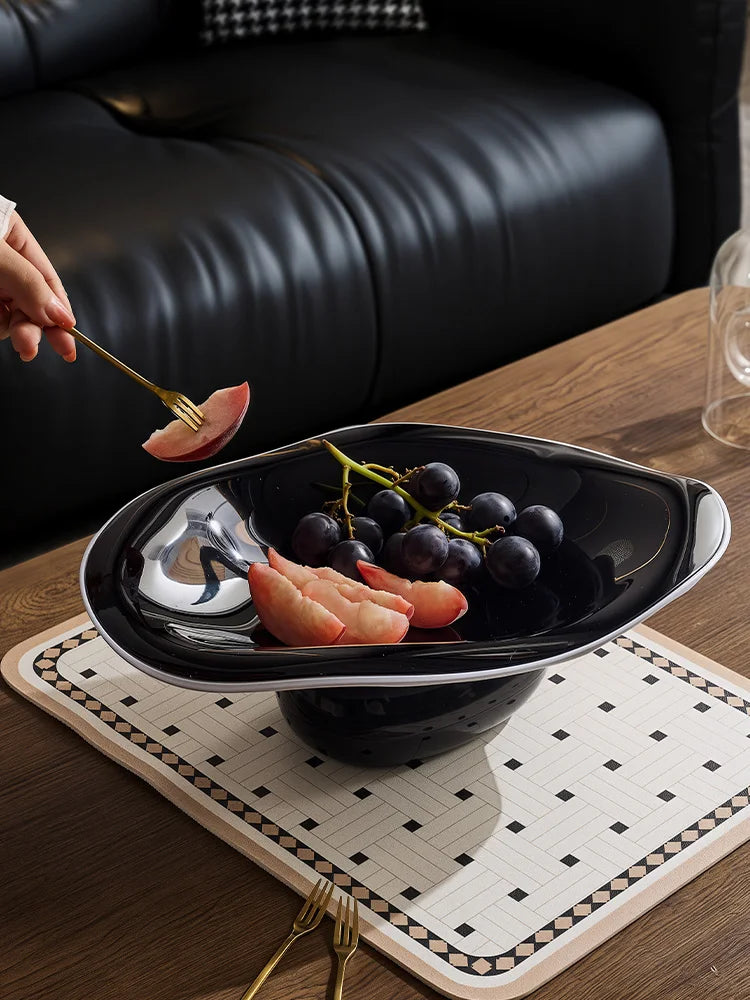 DecorBites™ Geometric Acrylic Fruit Plate Tray for Snacks and Jewelry Storage