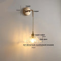 DecorBites™ Adjustable LED Wall Light Clear Glass Copper Bedside Lamp