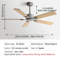 DecorBites™ 56-Inch Black Industrial Style Ceiling Fan with Remote Control for Indoor Use