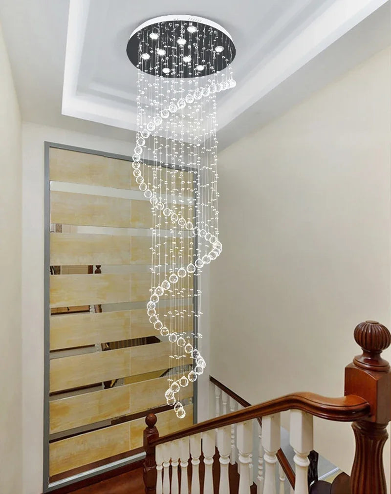 DecorBites™ Crystal Pendant Chandelier for Staircase & Bedroom Hanging - Modern Luxury Lighting Fixture