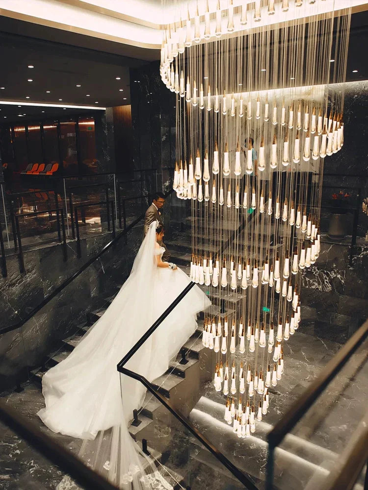 DecorBites™ Crystal LED Pendant Chandelier for Modern Luxury Living Room