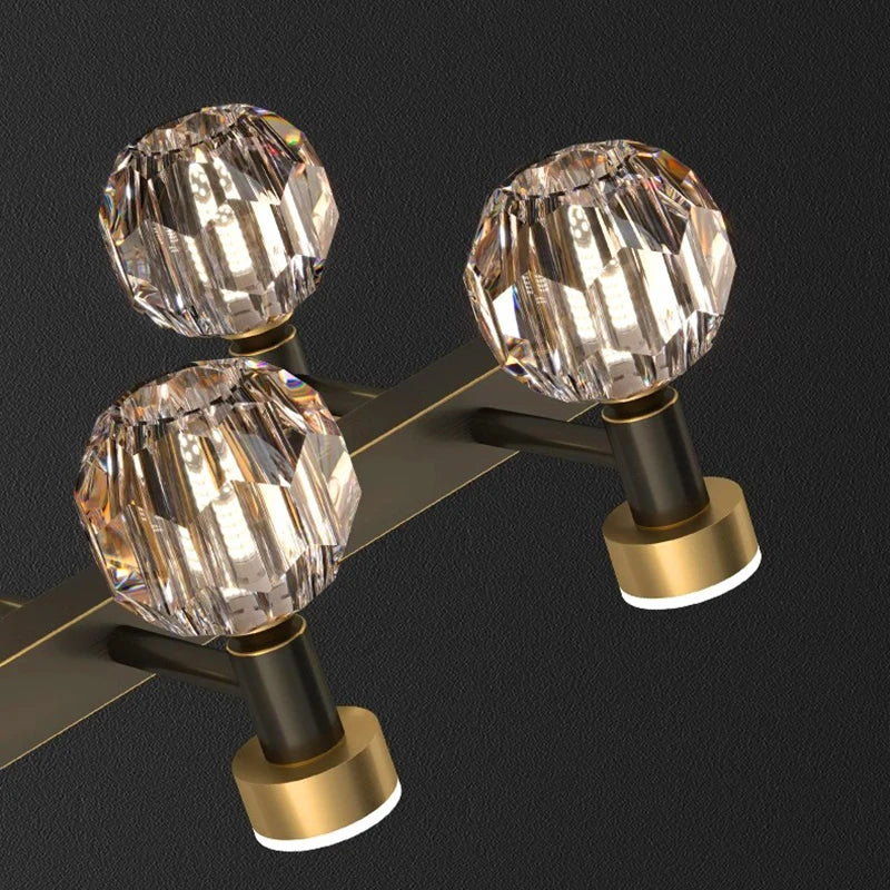 Decorbites crystal chandelier gold linear dining room globe light