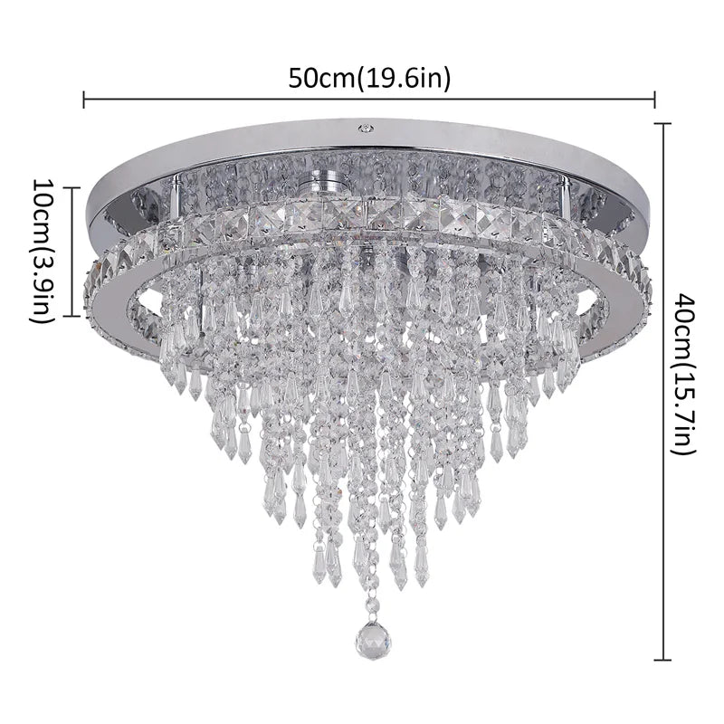 DecorBites™ K9 Crystal LED Chandelier Luxe Smart Ceiling Lamp Pendant Light