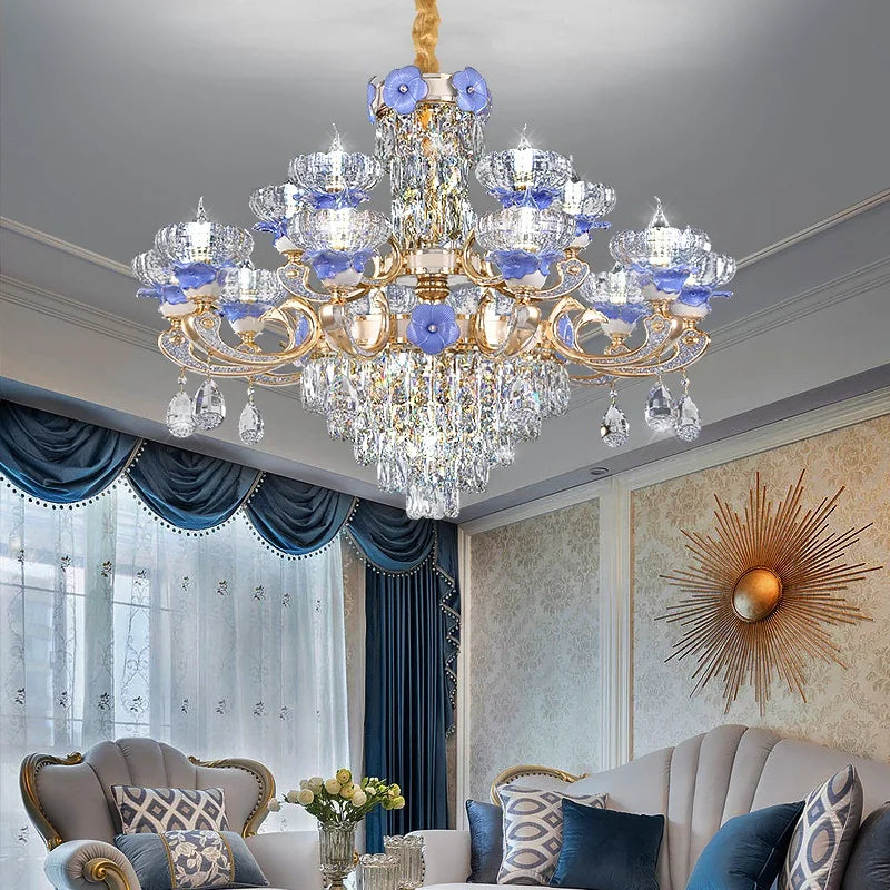 DecorBites™ Crystal Candle Chandelier: Elegant Lighting for Villa, Apartment & Staircase