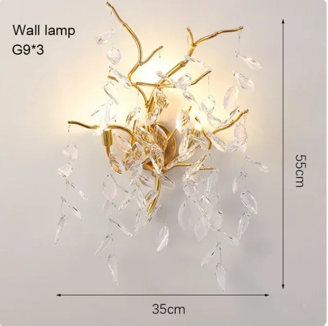 DecorBites™ Golden Branch Ceiling Chandelier with Crystal LED - Luxury Modern Design for Living Room