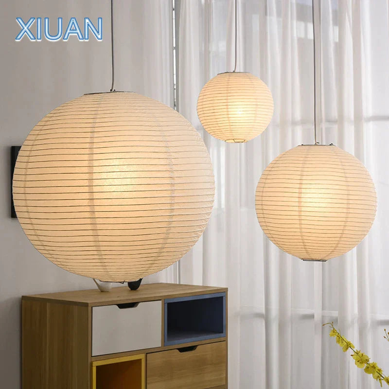 DecorBites™ Japanese Style LED E27 Round Ball Pendant Lamp for Home Decor