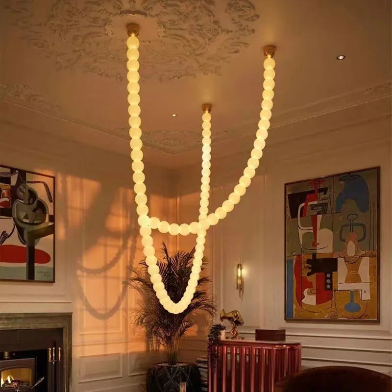 DecorBites™ Glass Gold Pendant Light for Living Room Luxury Bubble Necklace