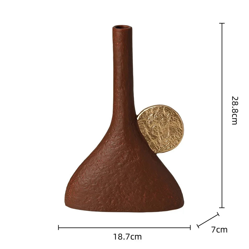 DecorBites™ Geometric Triangle Ceramic Vase Flower Arrangement Home Decoration Art